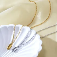 Geométrico Elegante Señora Acero Inoxidable 304 Chapados En Oro De 18K Collar Colgante Cierre Con Gatillo De Langosta main image 6