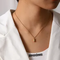 Geometric Elegant Lady 304 Stainless Steel 18K Gold Plated Pendant Necklace Lobster Trigger Clasp Closure main image 4