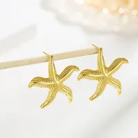 1 Pair Starfish Elegant Lady Vacation 304 Stainless Steel 18K Gold Plated Plating Ear Studs main image 4