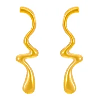 1 Pair S Shape Solid Color Elegant Lady Vacation 304 Stainless Steel 18K Gold Plated Plating Ear Studs main image 5