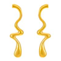 1 Paire Forme S Couleur Unie Élégant Femme Vacances Acier Inoxydable 304 Plaqué Or 18K Placage Boucles D'Oreilles main image 5