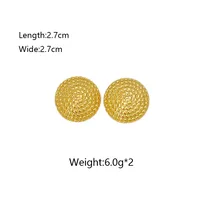 1 Paire Tourner Couleur Unie Élégant Vacances Style Classique Acier Inoxydable 304 Plaqué Or 18K Placage Boucles D'Oreilles main image 2