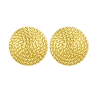 1 Par Giro Color Sólido Elegante Vacaciones Estilo Clásico Acero Inoxidable 304 Chapados En Oro De 18K Enchapado Pendientes main image 9