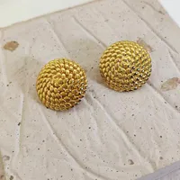 1 Par Giro Color Sólido Elegante Vacaciones Estilo Clásico Acero Inoxidable 304 Chapados En Oro De 18K Enchapado Pendientes main image 7