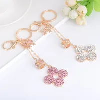 New Style Alloy Four Leaf Clover Women's Bag Pendant Keychain main image 3