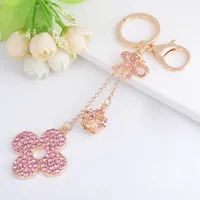 New Style Alloy Four Leaf Clover Women's Bag Pendant Keychain main image 1