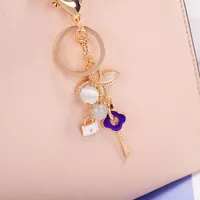 New Style Alloy Four Leaf Clover Women's Bag Pendant Keychain main image 2