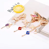 New Style Alloy Four Leaf Clover Women's Bag Pendant Keychain main image 1