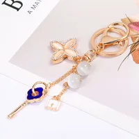 New Style Alloy Four Leaf Clover Women's Bag Pendant Keychain main image 3