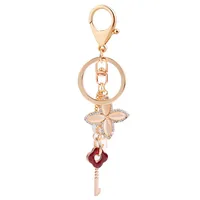 New Style Alloy Four Leaf Clover Women's Bag Pendant Keychain main image 4