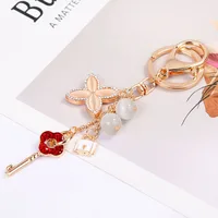 New Style Alloy Four Leaf Clover Women's Bag Pendant Keychain sku image 1