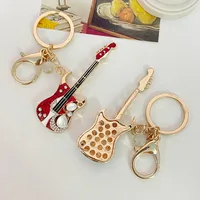 Modern Art Alloy Guitar Unisex Bag Pendant Keychain main image 3