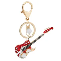 Modern Art Alloy Guitar Unisex Bag Pendant Keychain main image 4