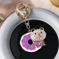 Cute Alloy Donuts Women's Bag Pendant Keychain sku image 3