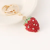 Cute Alloy Strawberry Women's Bag Pendant Keychain sku image 1