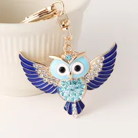 New Style Alloy Owl Unisex Bag Pendant Keychain sku image 1