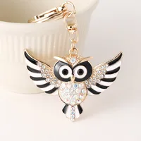 New Style Alloy Owl Unisex Bag Pendant Keychain sku image 3