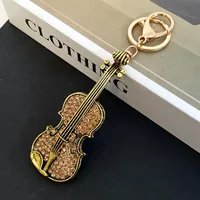 Modern Style Alloy Cello Unisex Bag Pendant Keychain sku image 1