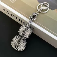 Modern Style Alloy Cello Unisex Bag Pendant Keychain sku image 2