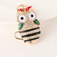 Cute Alloy Owl Unisex Bag Pendant Keychain sku image 2