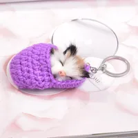 Modern Style Alloy Plush Animal Unisex Bag Pendant Keychain sku image 1