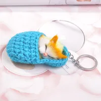 Modern Style Alloy Plush Animal Unisex Bag Pendant Keychain sku image 3