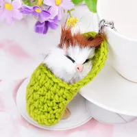 Modern Style Alloy Plush Animal Unisex Bag Pendant Keychain sku image 4