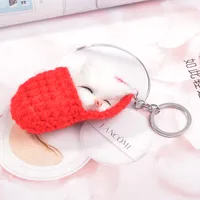 Modern Style Alloy Plush Animal Unisex Bag Pendant Keychain sku image 5