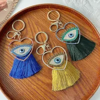 European Style Pastoral Alloy Devil's Eye Unisex Bag Pendant Keychain main image 2