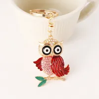 Modern Style Alloy Owl Unisex Bag Pendant Keychain sku image 1