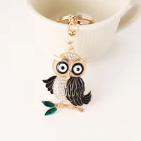 Modern Style Alloy Owl Unisex Bag Pendant Keychain sku image 3
