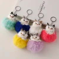 New Style Alloy Cat Unisex Bag Pendant Keychain main image 2
