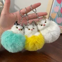 New Style Alloy Cat Unisex Bag Pendant Keychain main image 4