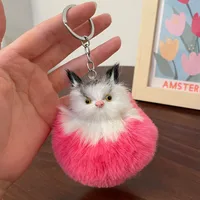 New Style Alloy Cat Unisex Bag Pendant Keychain sku image 1