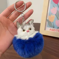New Style Alloy Cat Unisex Bag Pendant Keychain sku image 3
