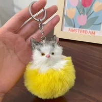 New Style Alloy Cat Unisex Bag Pendant Keychain sku image 5