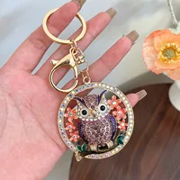 European Style Modern Style Alloy Owl Unisex Keychain sku image 1