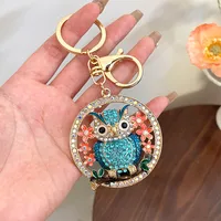 European Style Modern Style Alloy Owl Unisex Keychain sku image 2