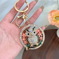 European Style Modern Style Alloy Owl Unisex Keychain sku image 4