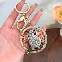 European Style Modern Style Alloy Owl Unisex Keychain sku image 5
