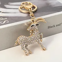 Cute Alloy Sheep Unisex Bag Pendant Keychain sku image 2