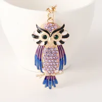 Modern Style Alloy Owl Unisex Bag Pendant Keychain sku image 2