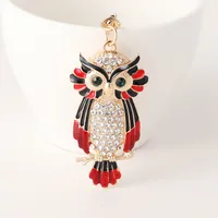 Modern Style Alloy Owl Unisex Bag Pendant Keychain sku image 3