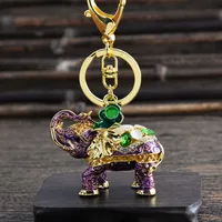 Modern Style Alloy Elephant Men's Bag Pendant Keychain sku image 3