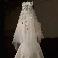 Mujeres Flor Señora Boda Tela Velos De Jaula De Pájaros main image 3