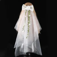 Women's Flower Lady Wedding Cloth Birdcage Veils sku image 5