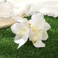 Women's Flower Sweet Mixed Materials Hair Claws sku image 1