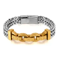 Geometric Hip-Hop Retro 304 Stainless Steel Bracelets Wholesale sku image 2
