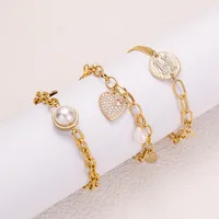 Forme De Cœur Classique Luxueux Romantique Le Cuivre Bracelets Fermeture À Boucle De Type Homard main image 2