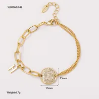 Heart Shape Classical Luxurious Romantic Copper Bracelets Lobster Trigger Clasp Closure sku image 2